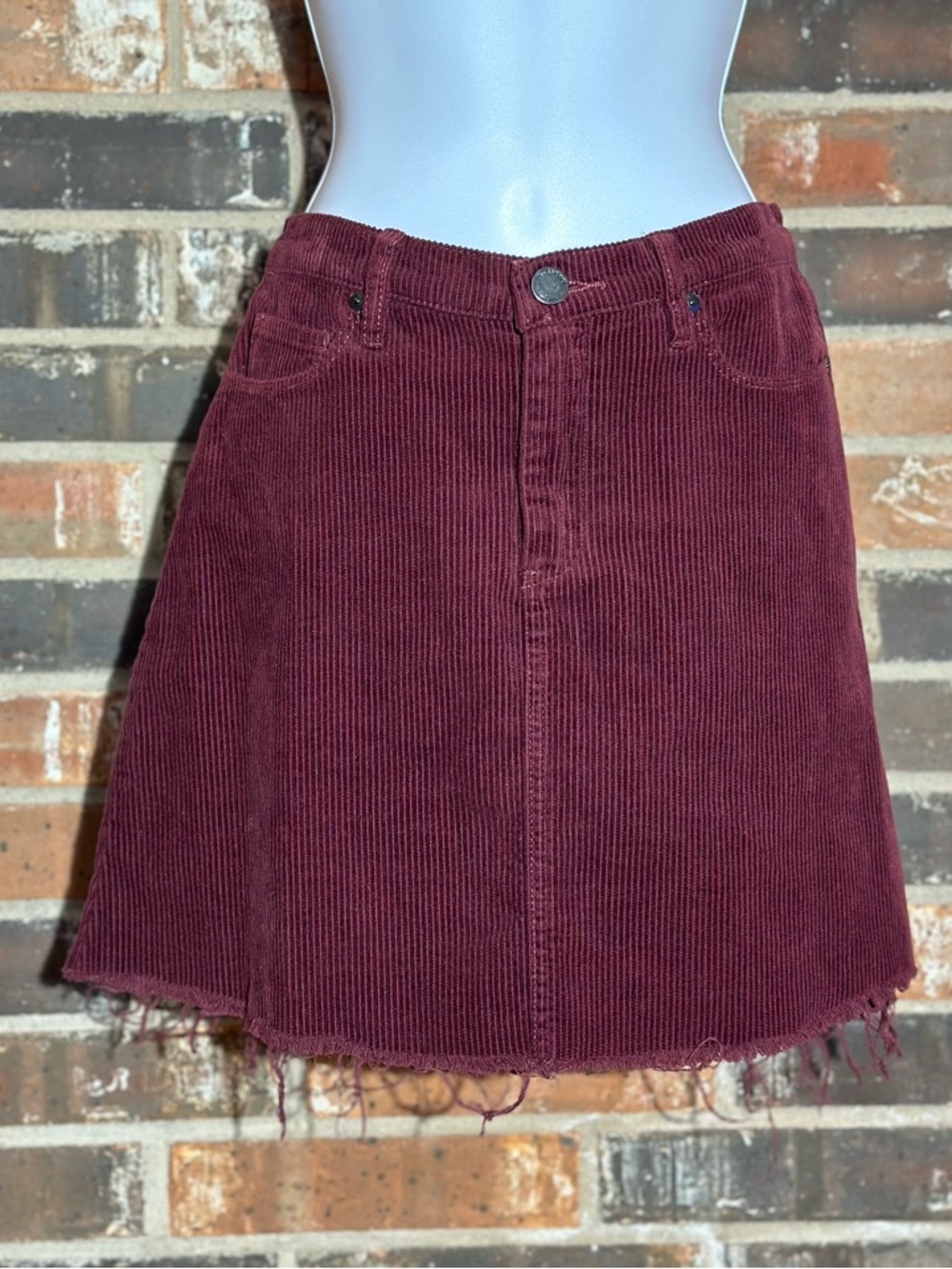 Blank NYC Wine Corduroy A-Line Skirt